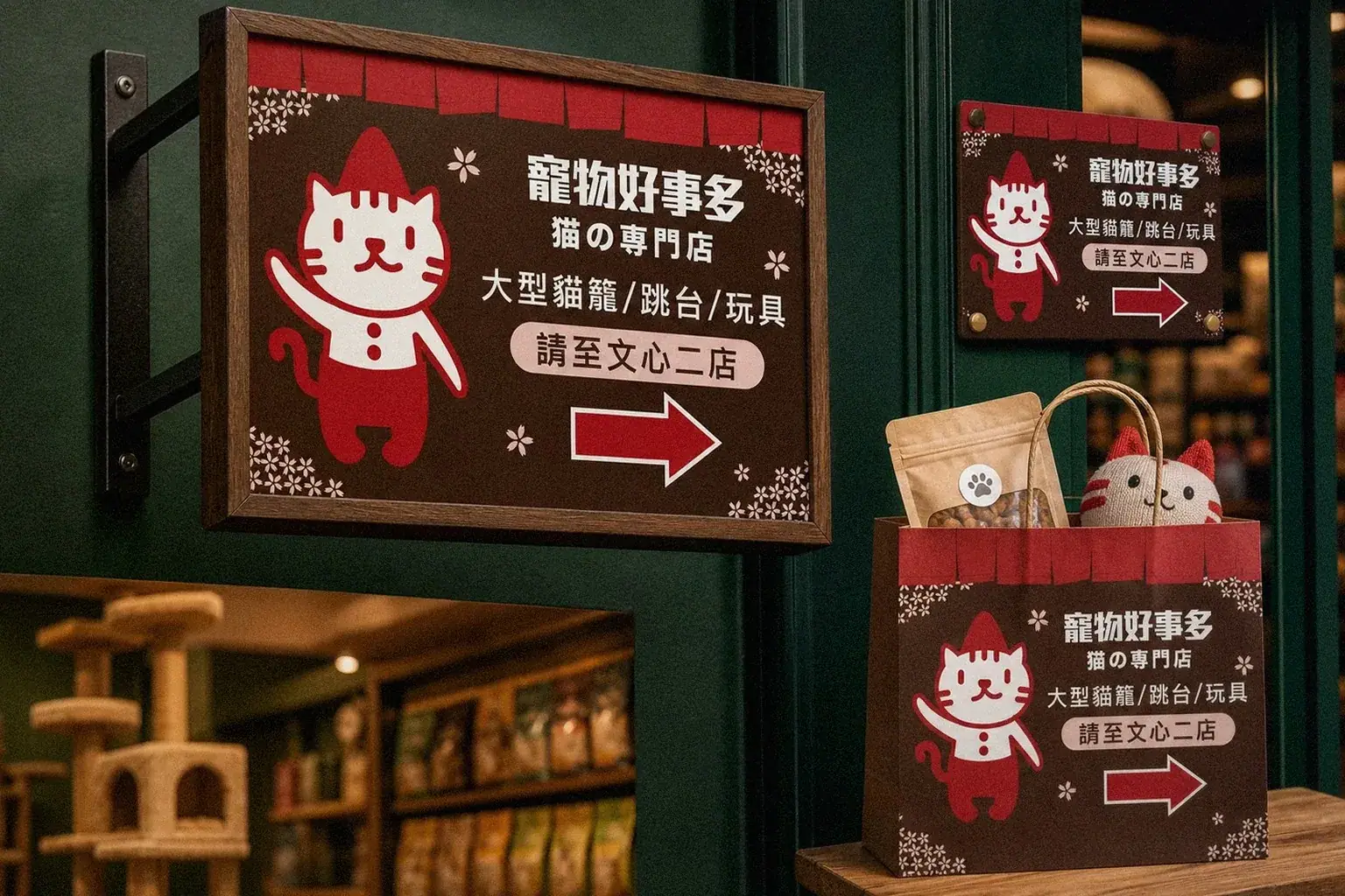 寵物好事多 指標招牌應用示意|好心地文創