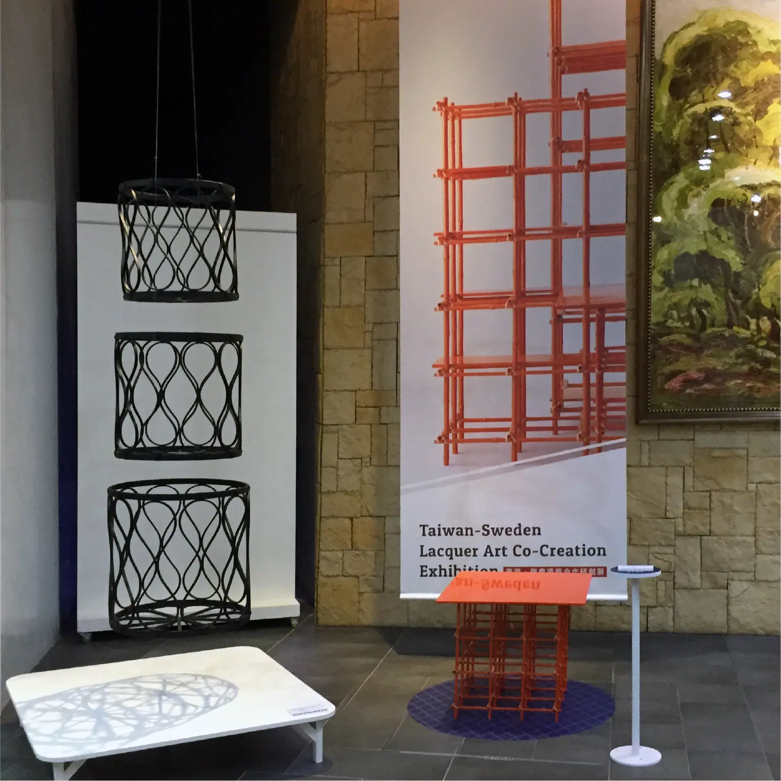 台灣瑞典國際工藝交流成果展漆藝作品陳列