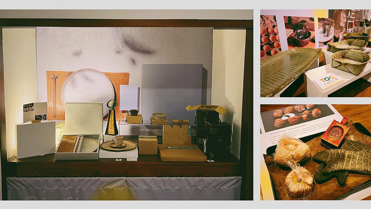 植物染工藝展示:寶來人文協會展示的植物染工藝品,結合了自然與文化的手作藝術品。