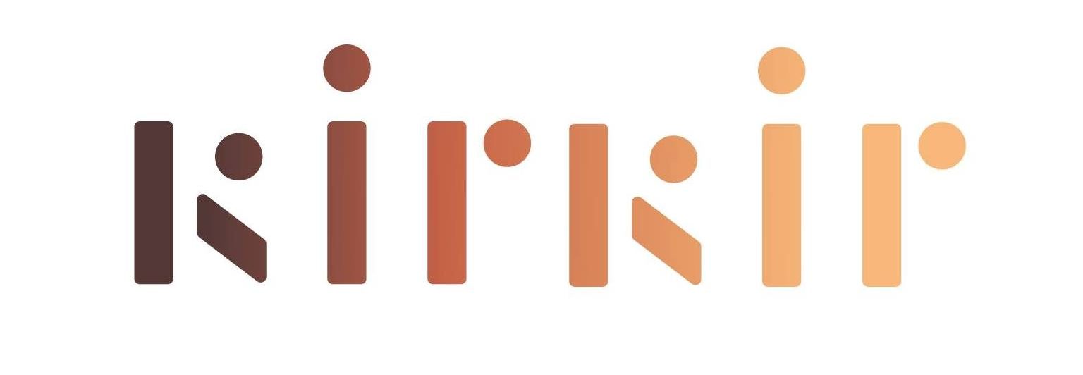 KIRKIR品牌標誌，結合了新埔柿染工藝與客家文化的視覺呈現。