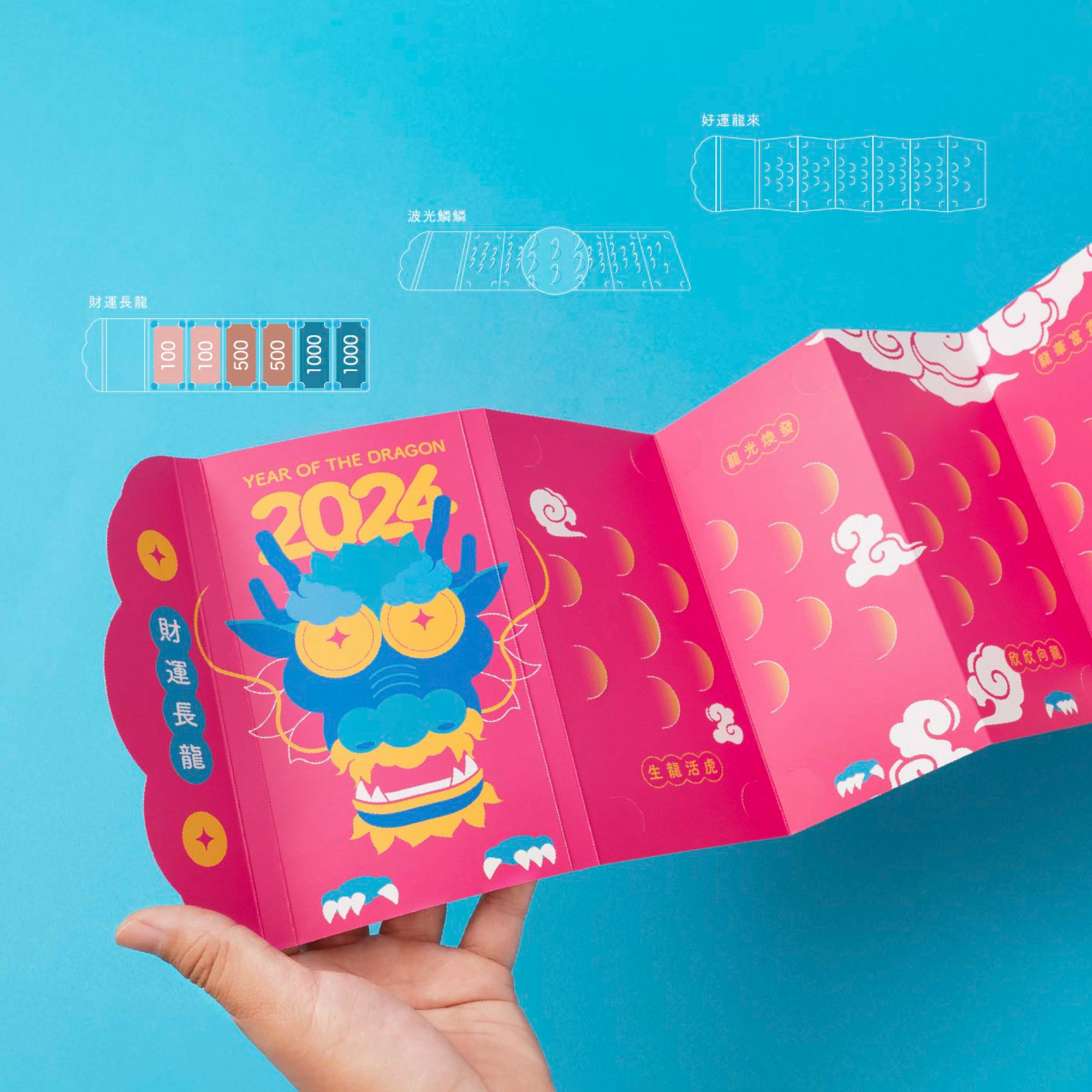 財運長龍迎新年,讓龍鱗再現的紅包袋設計|好心地文創
