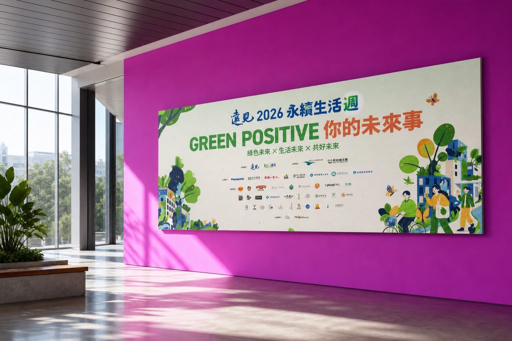 遠見雜誌 2026 永續生活週主視覺應用示意，好心地文創以循環材質美學實踐 ESG 策展