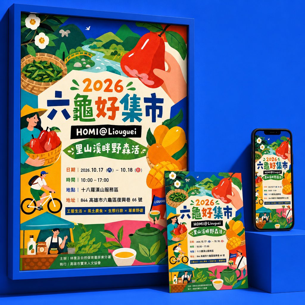 2026六龜好集市主視覺海報應用陳列｜好心地文創