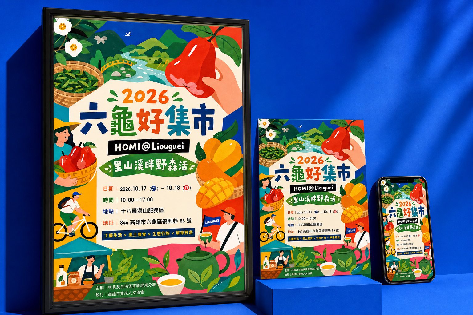 2026六龜好集市主視覺海報應用陳列｜好心地文創
