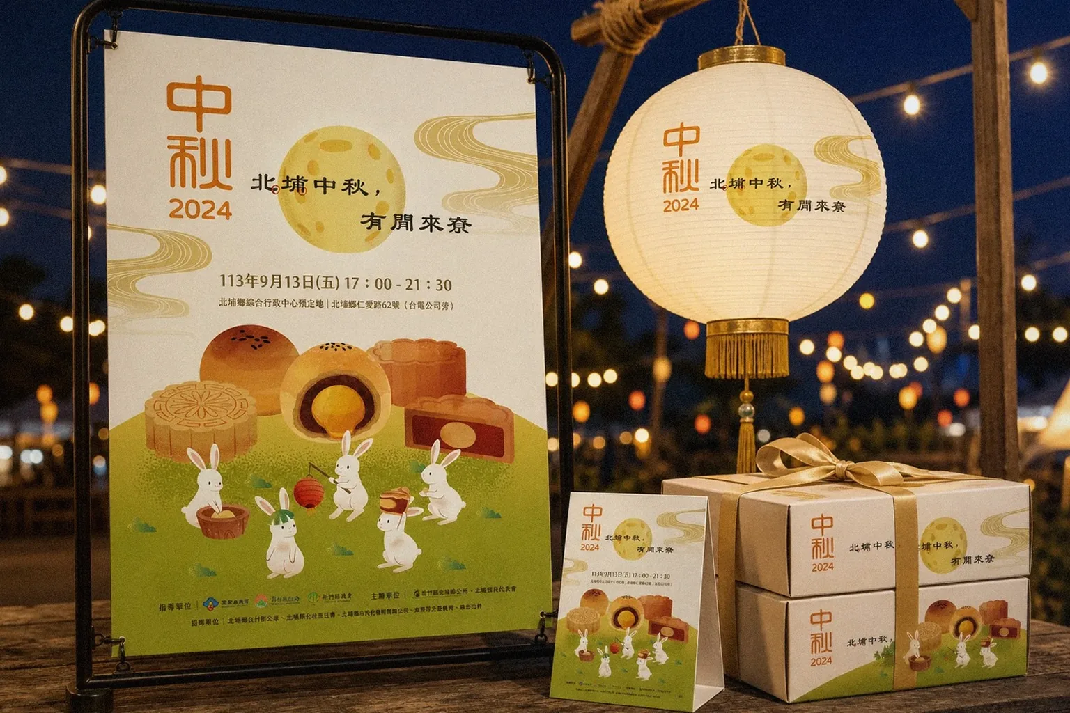 北埔中秋有閒來寮、会場での印刷物展開イメージ｜好心地文創