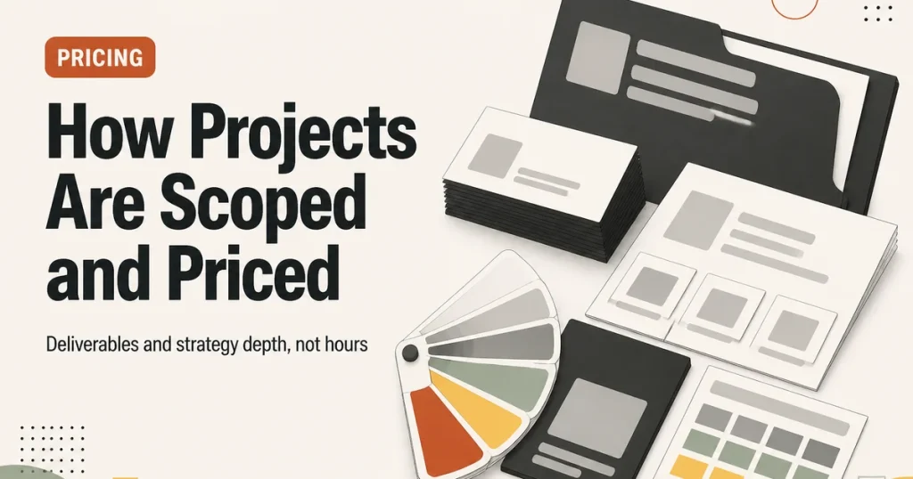 How Projects Are Scoped and Priced — Deliverables and strategy depth, not hours