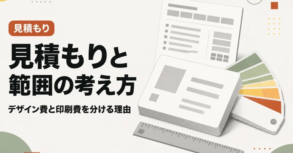 見積もりと範囲の考え方｜デザイン費と印刷費を分ける理由