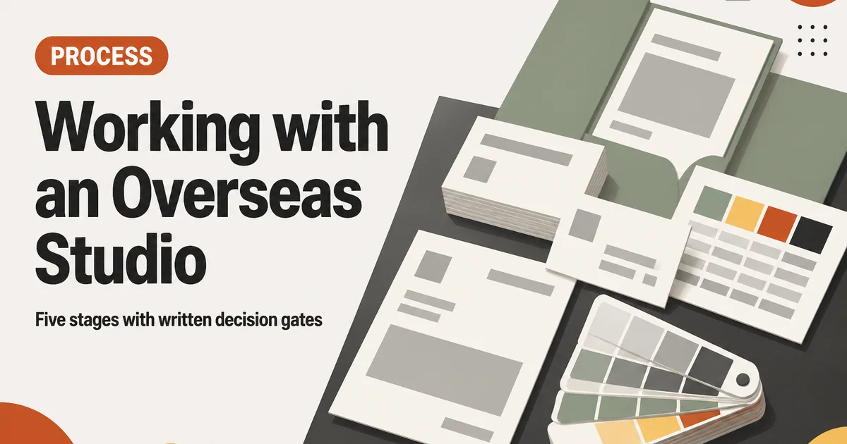Working with an Overseas Studio — Five stages with written decision gates