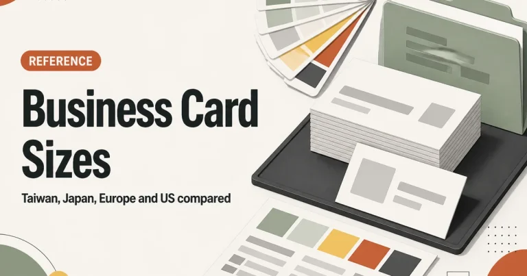 Business Card Sizes — Taiwan, Japan, Europe and US compared