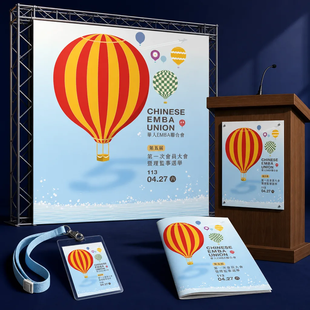 華人EMBA聯合會 第五屆會員大會現場物件應用示意｜好心地文創