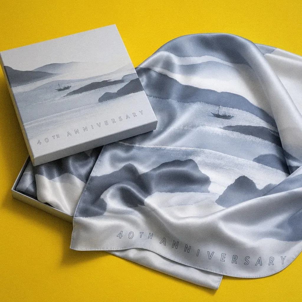 Dadun Cultural Center 40 Years silk scarf gift application | Howdy Creative