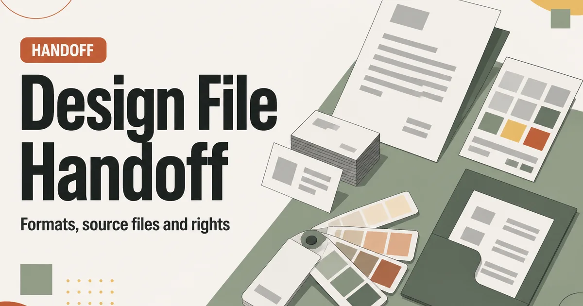 Design File Handoff — Formats, source files and rights