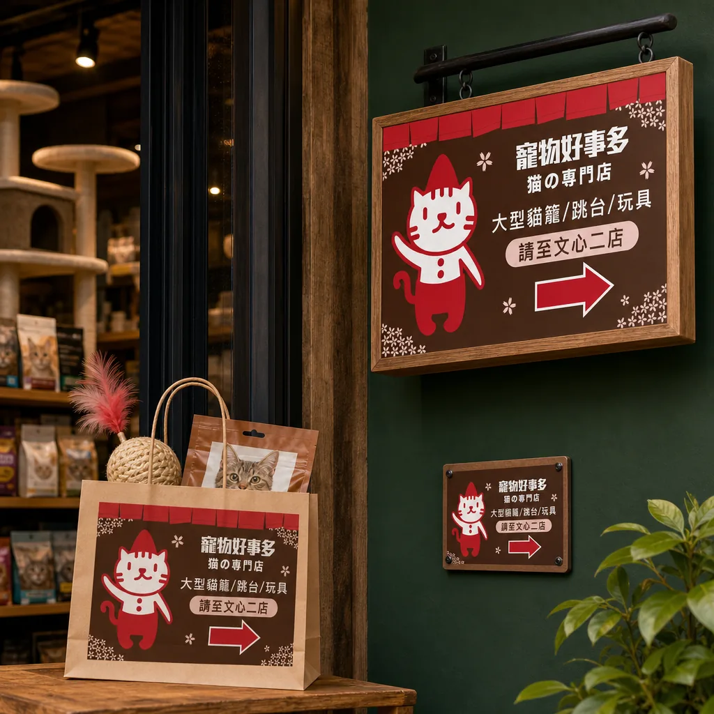 寵物好事多 指標招牌應用示意｜好心地文創