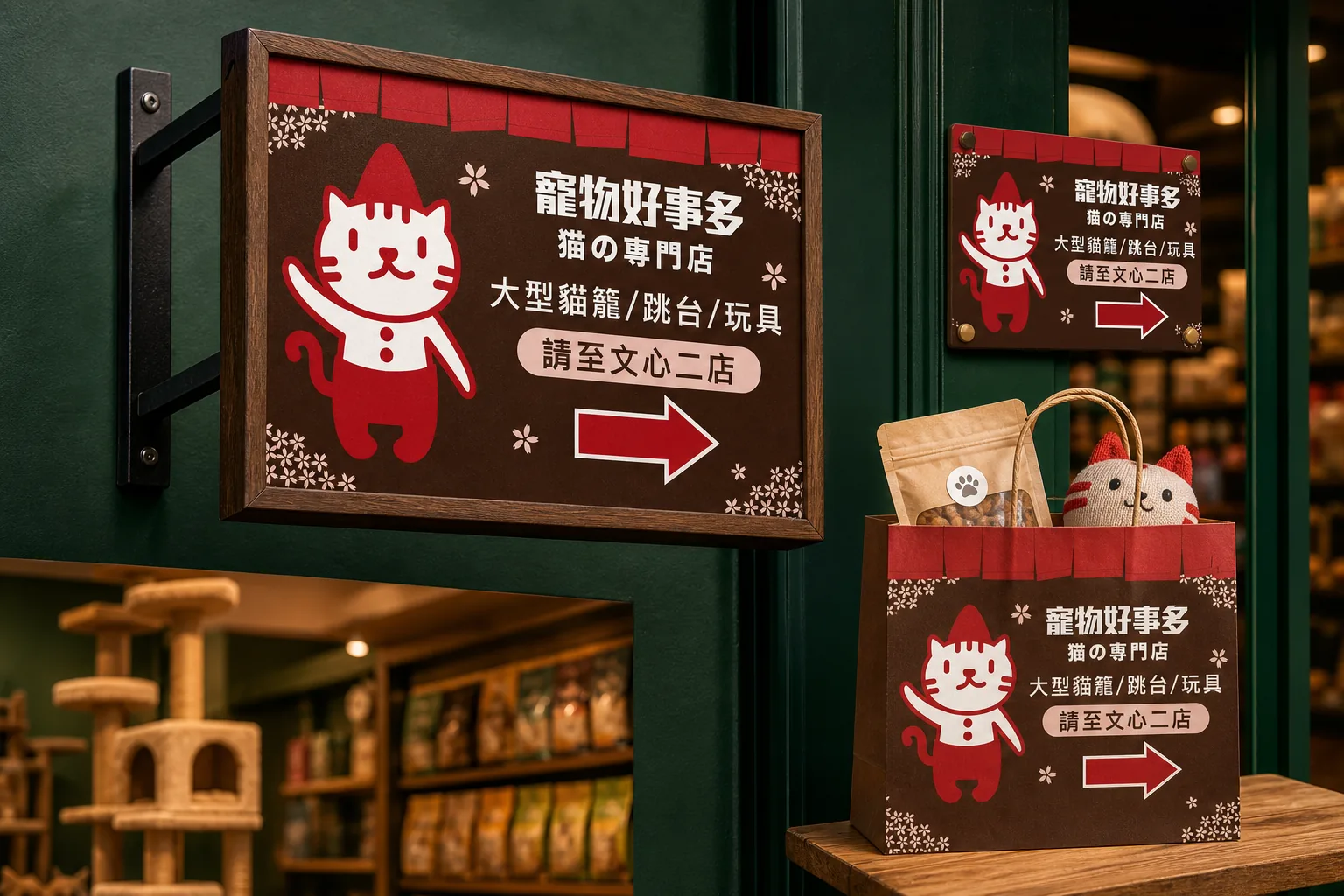 寵物好事多 指標招牌應用示意｜好心地文創