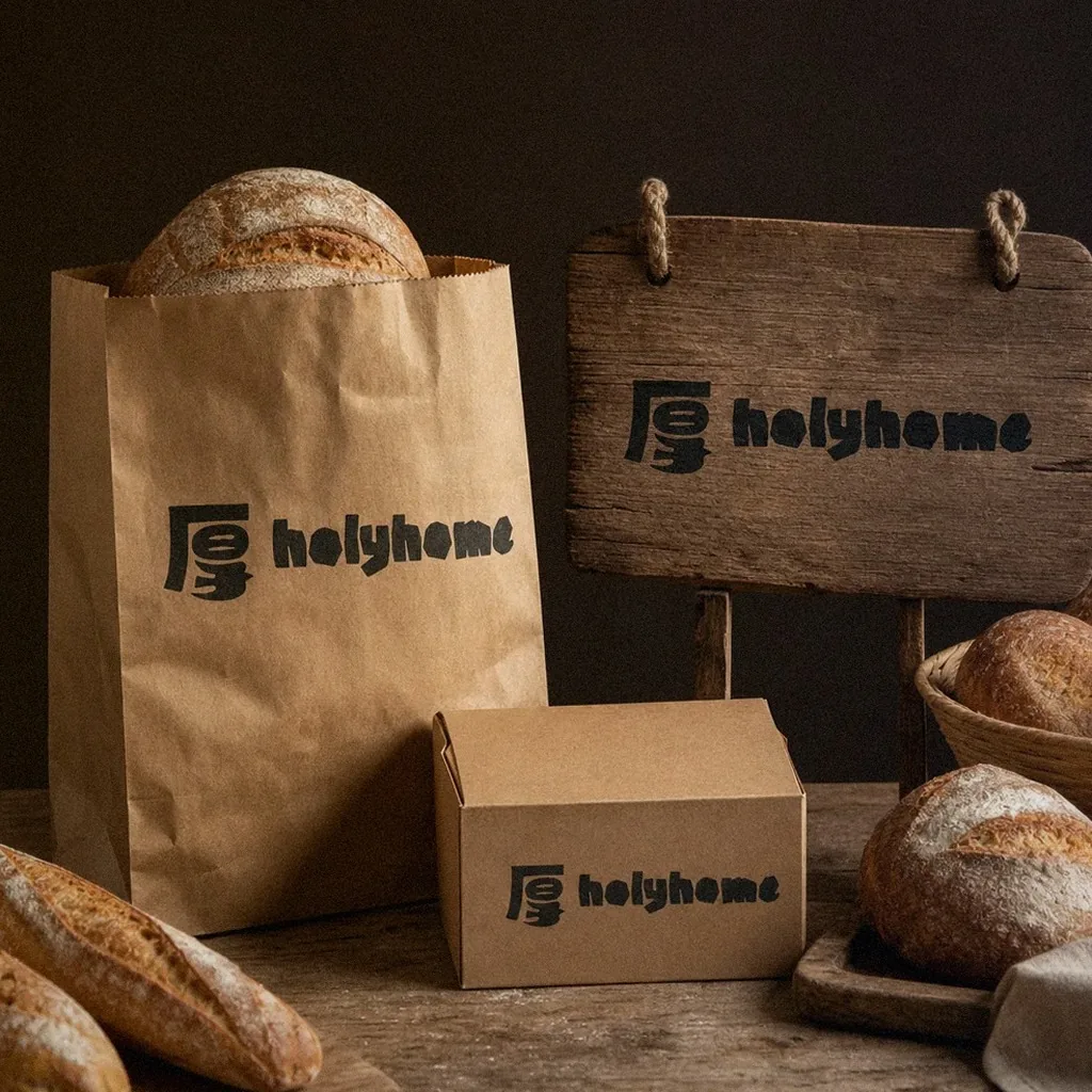 Holyhome Country Bread packaging application mockup | Howdy Creative
