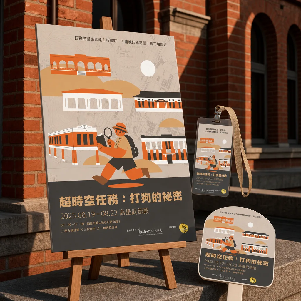 高雄市政府文化局 超時空任務主視覺應用示意｜好心地文創