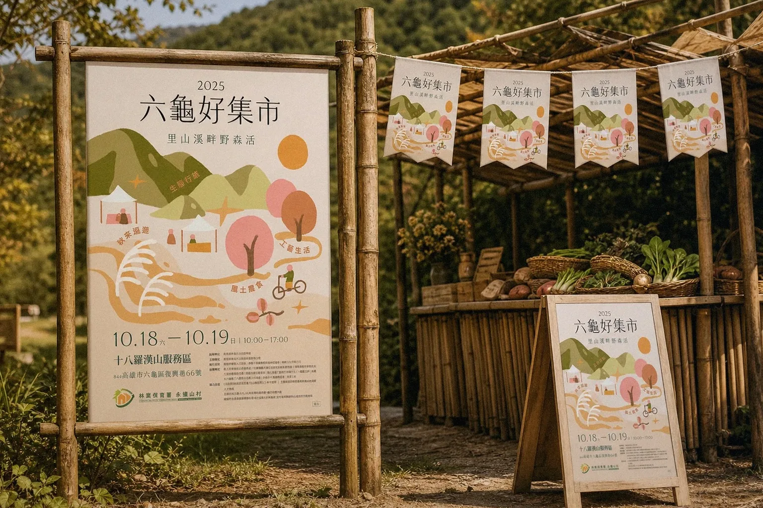 高雄市寶來人文協会 六龜好集市主視覚活用イメージ|好心地文創