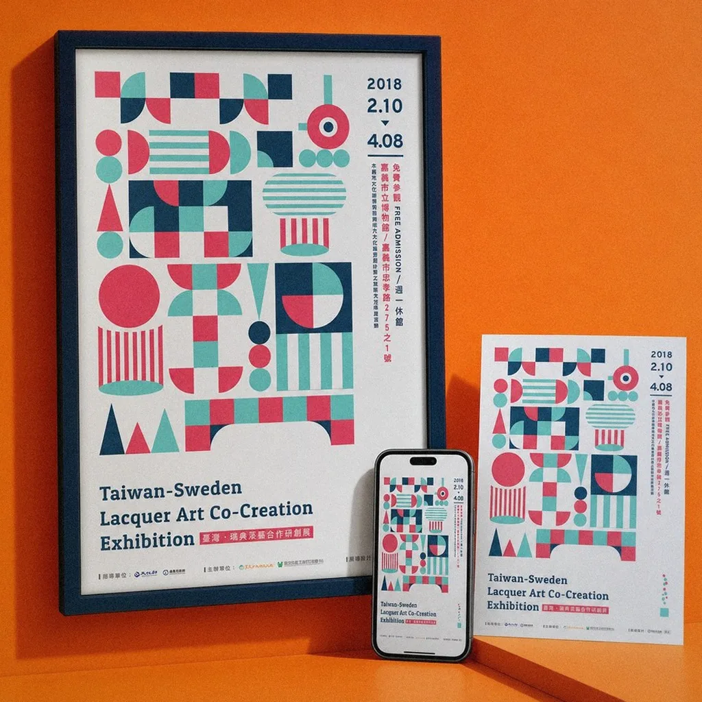 Taiwan-Sweden Lacquer Art Collaborative Exhibition key visual applications: poster, phone | Howdy Creative
