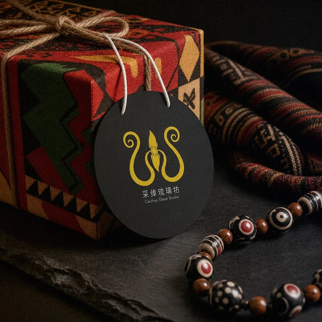 Pingtung indigenous glass-bead brand tags and gift box handcraft display | Howdy Creative
